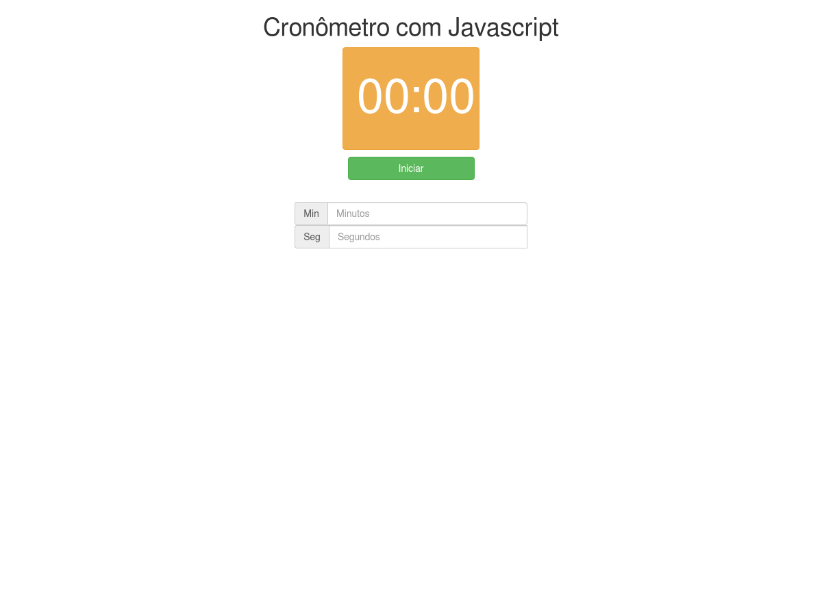 Cronometro discount html javascript