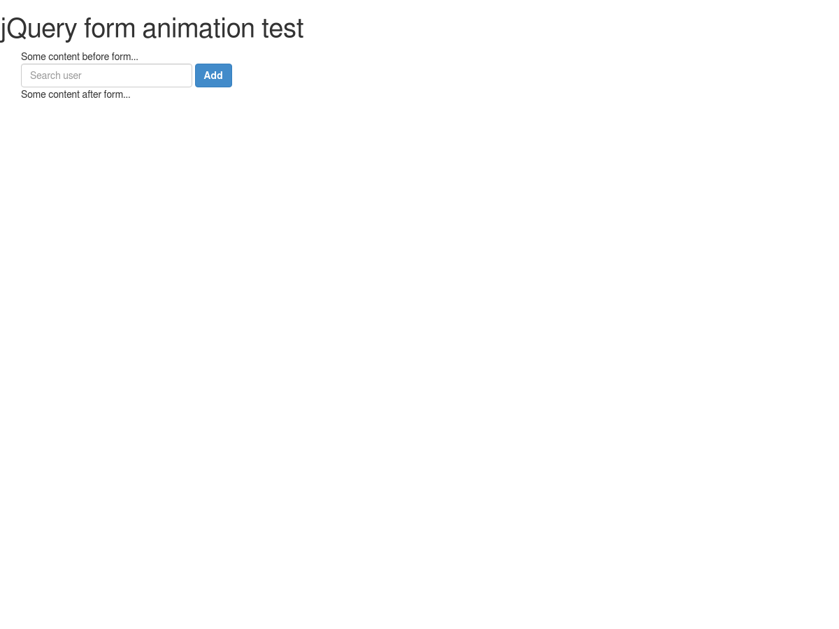 jQuery form animation - Plunker