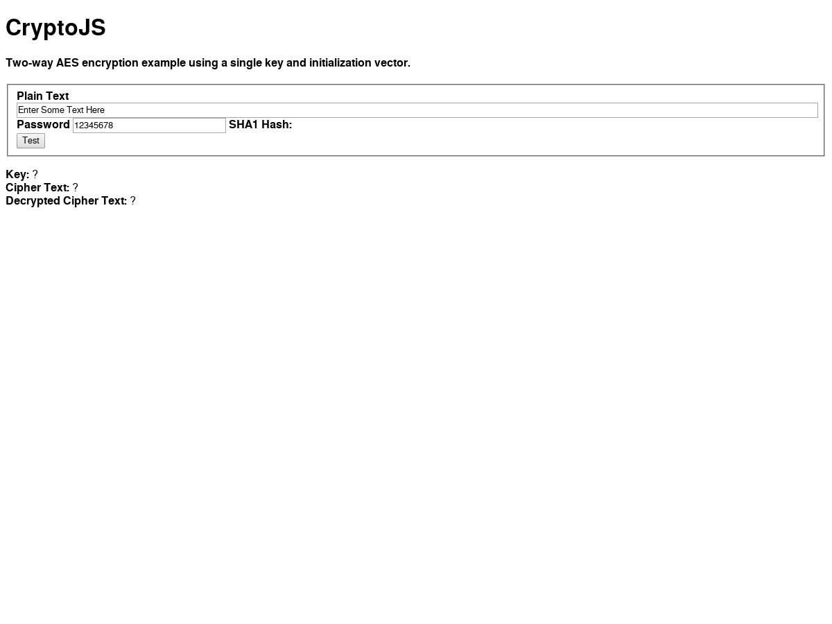 CryptoJS test with sha1 - Plunker